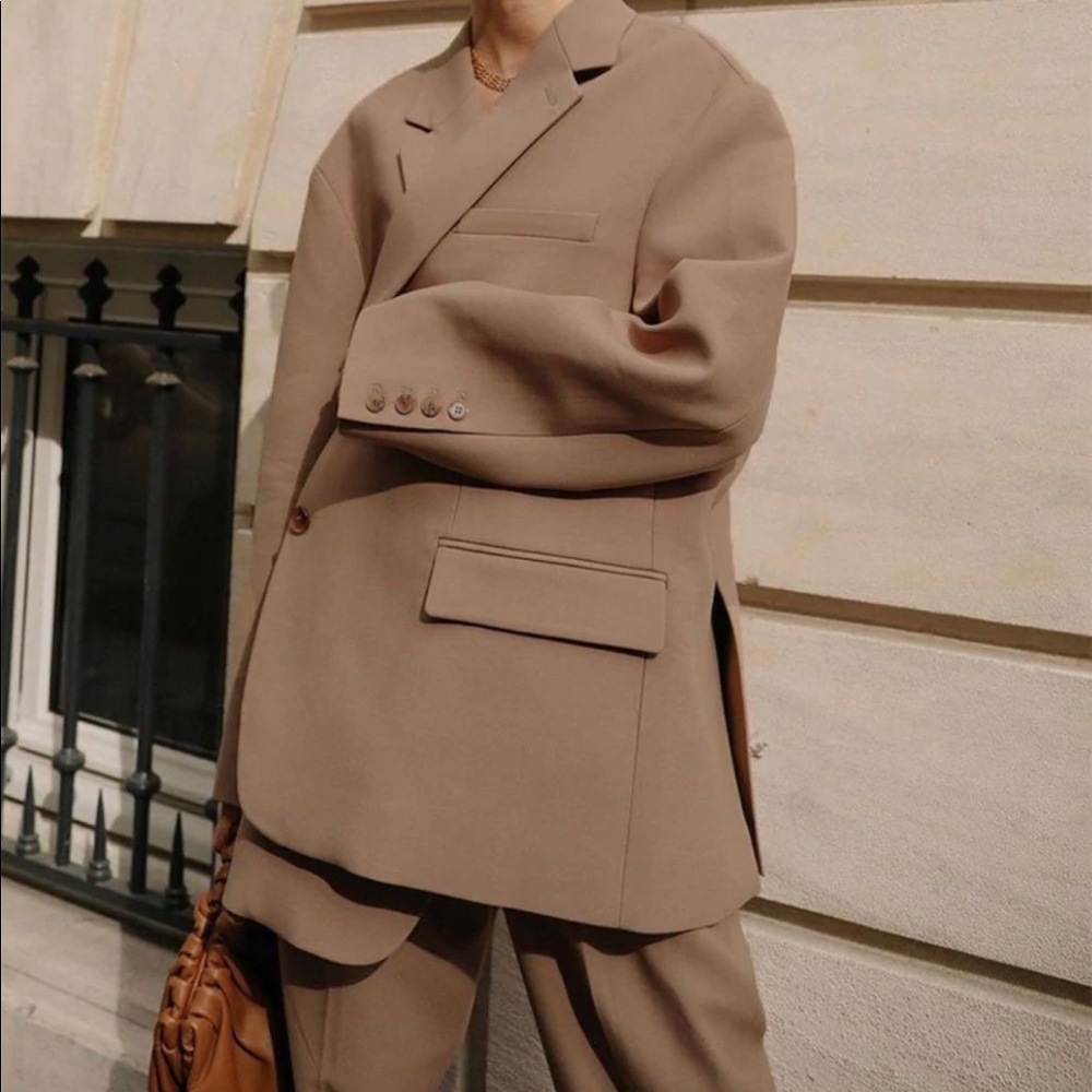 Frankie Shop Oversized Tan Blazer